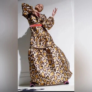 ! Anna Mason christy gown leopard print sz 10